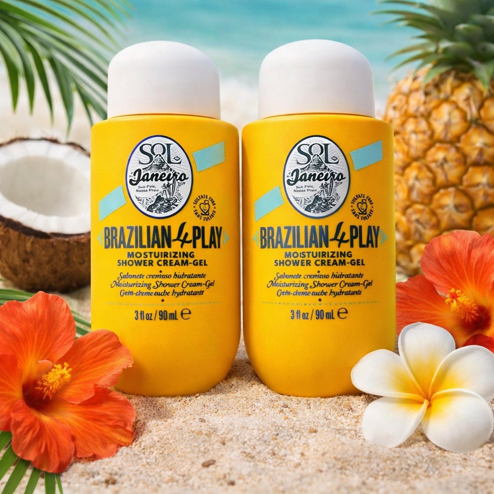 Sol de Janeiro Brazilian 4 Play Shower Gel 3 oz x2 Travel Set NEW
